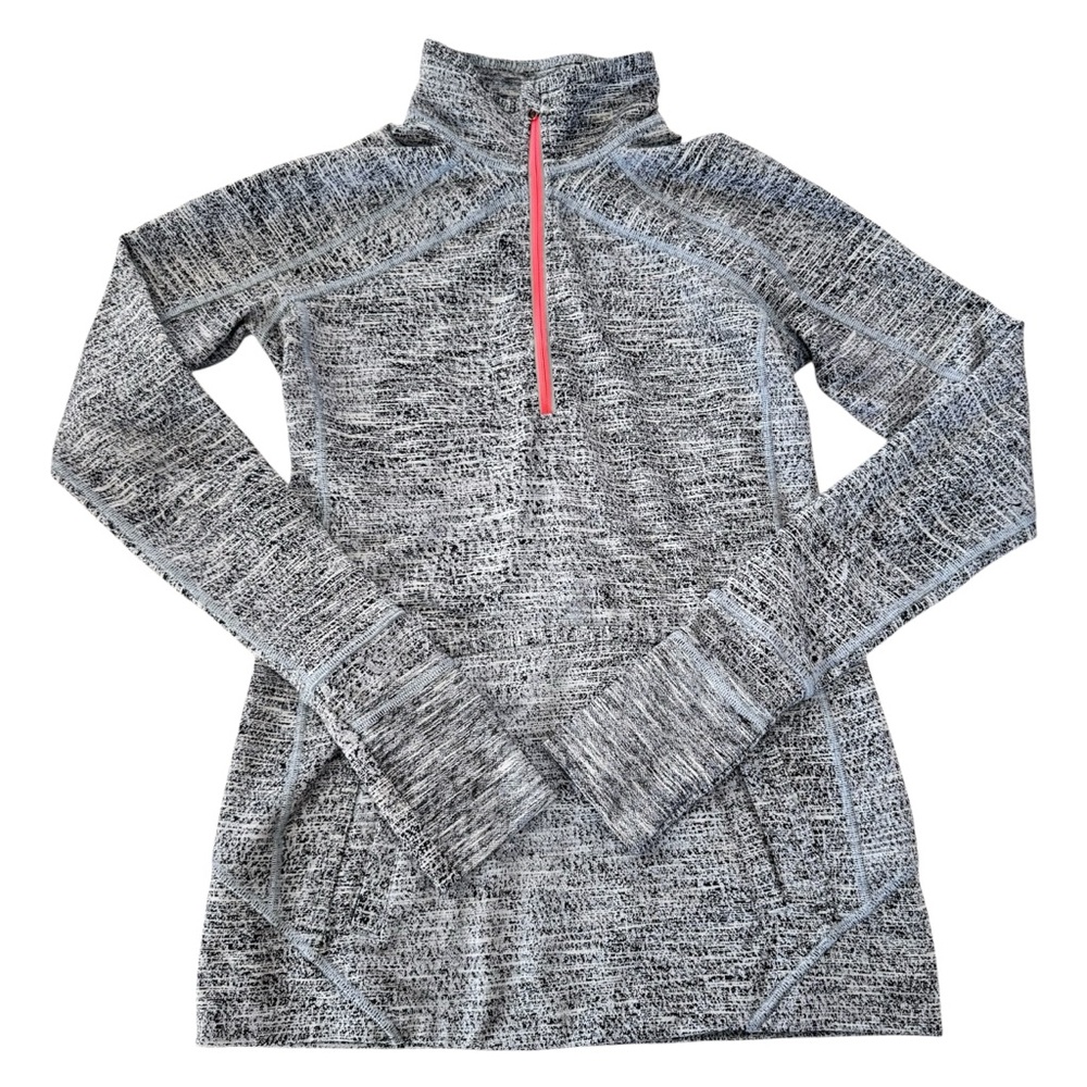 Ivivva by Lululemon Quarter Zip Pullover Jacket Girls 14 Gray/Pink Pocket